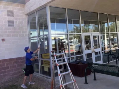 Retail store window cleaning Retail store window cleaning